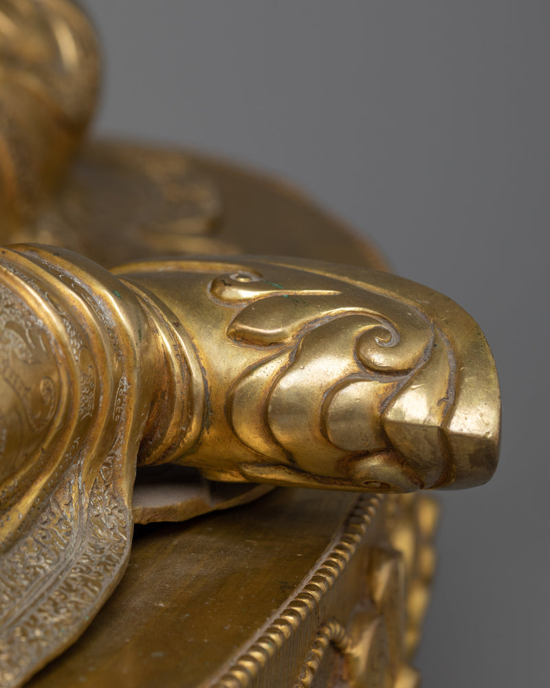 Lotus-Born Buddha Sculpture | 24K Gold Gilded Handcrafted Statue