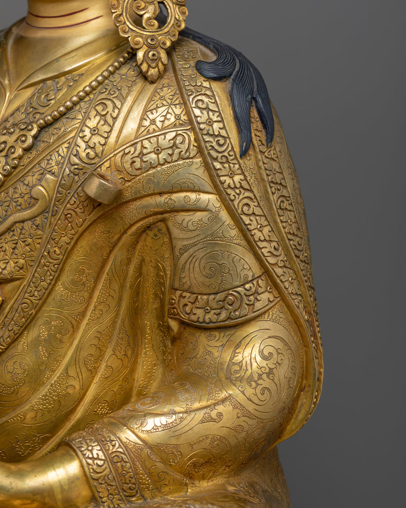 Lotus-Born Buddha Sculpture | 24K Gold Gilded Handcrafted Statue