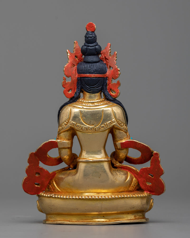 Immortal Bodhisattva Amitayus Statue | 24K Gold Gilded Essence