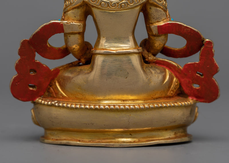 Immortal Bodhisattva Amitayus Statue | 24K Gold Gilded Essence