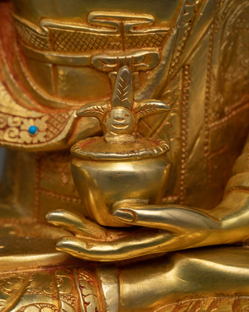 Medicine Buddha Gold Gilt Statue | Sanctuary of Well-being