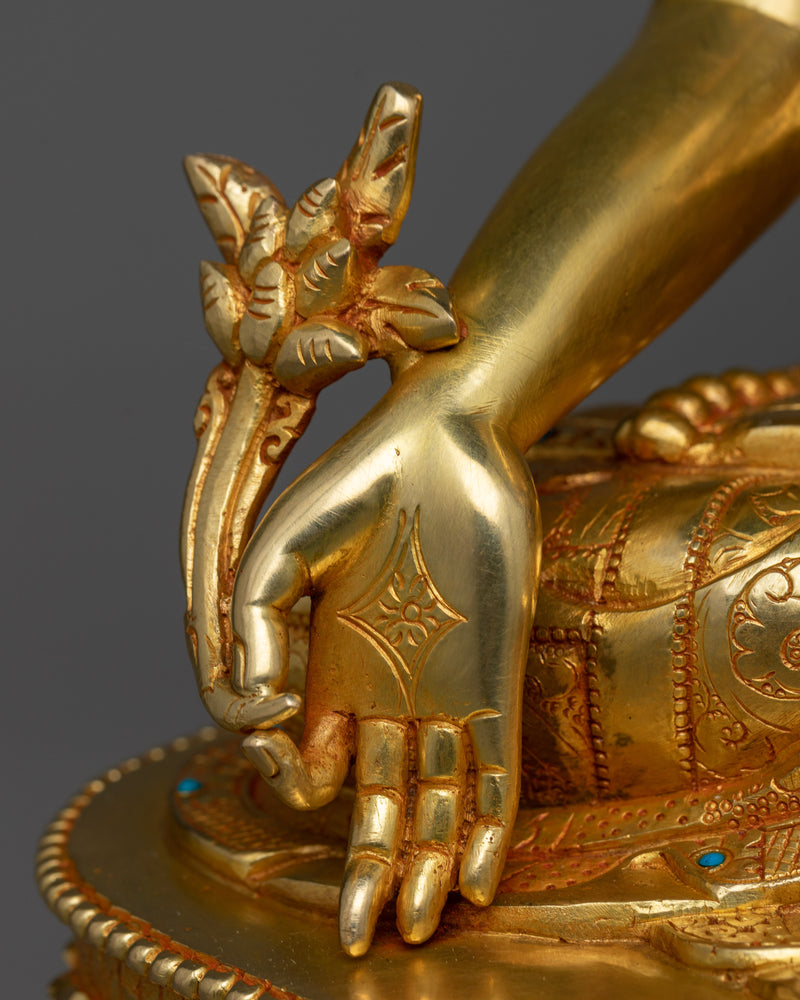 Medicine Buddha Gold Gilt Statue | Sanctuary of Well-being