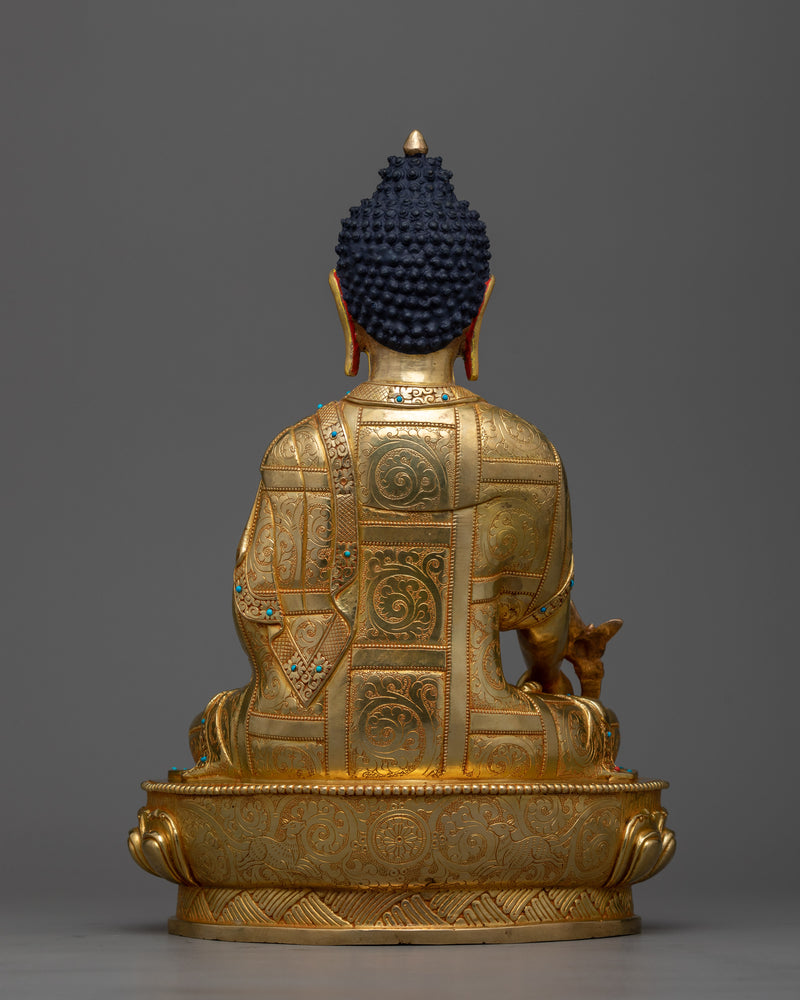 Medicine Buddha Gold Gilt Statue | Sanctuary of Well-being