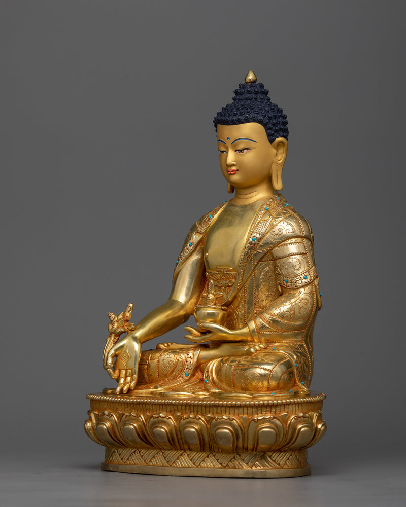 medicine-buddha-gilt sculpture