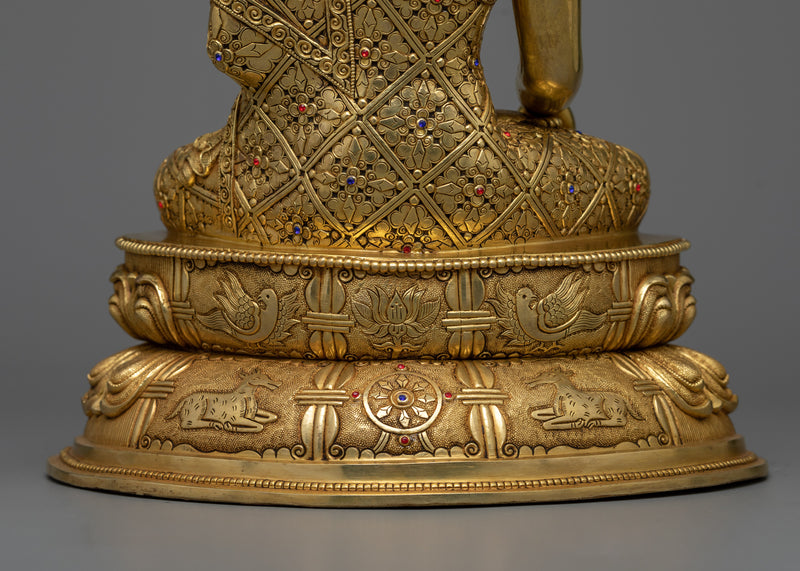 Illuminating Shakyamuni Gautam Buddha Statue | 24K Gold Gilded Serenity