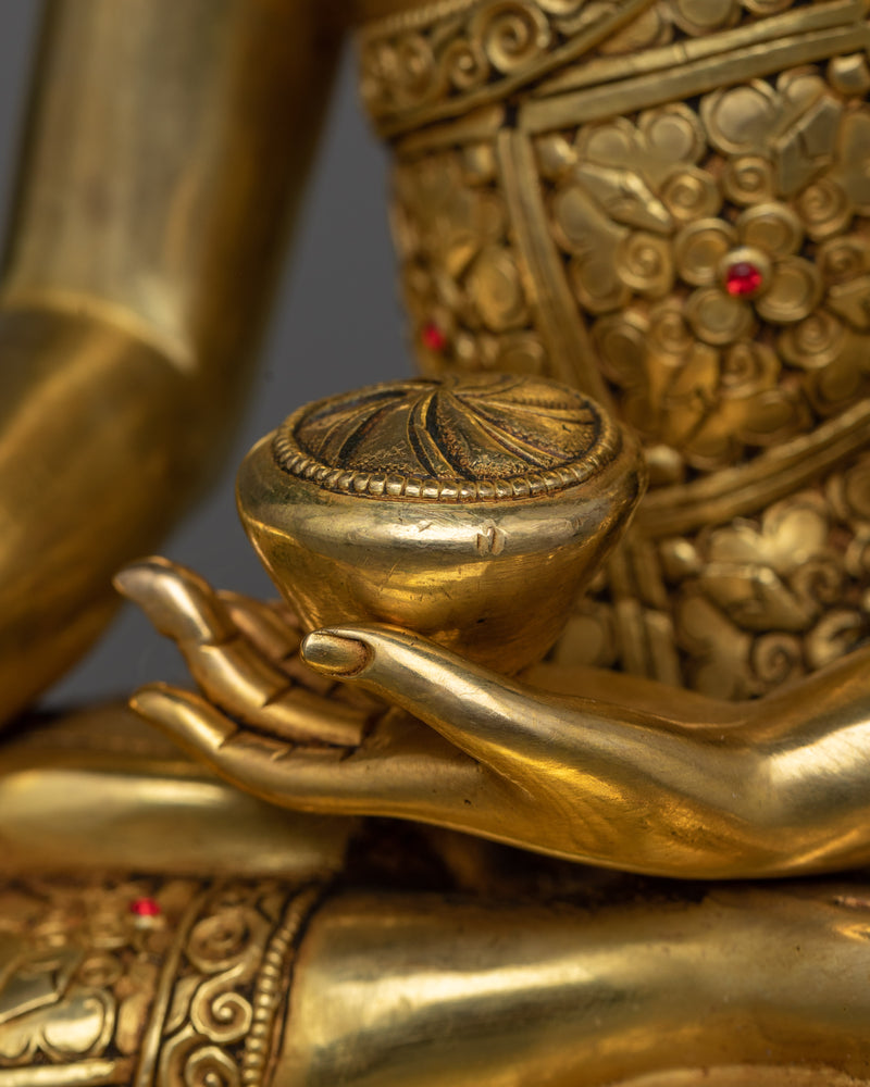 Illuminating Shakyamuni Gautam Buddha Statue | 24K Gold Gilded Serenity