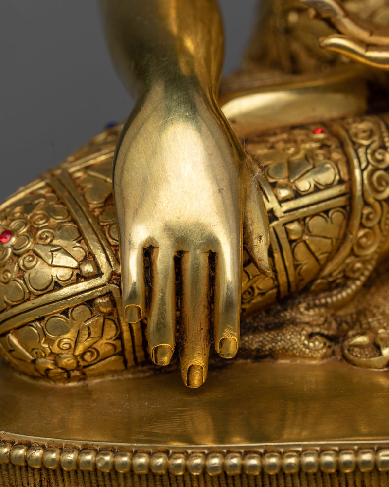 Illuminating Shakyamuni Gautam Buddha Statue | 24K Gold Gilded Serenity