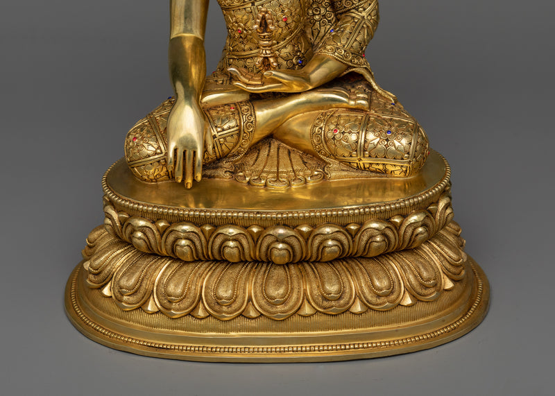 Illuminating Shakyamuni Gautam Buddha Statue | 24K Gold Gilded Serenity