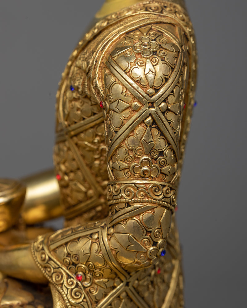 Sacred Mitrugpa Buddha Gilt Statue | 24K Gold Gilded Emblem of Patience