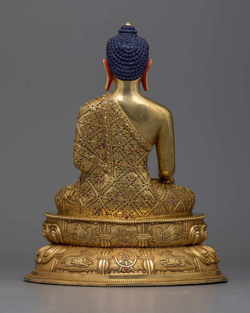 Sacred Mitrugpa Buddha Gilt Statue | 24K Gold Gilded Emblem of Patience