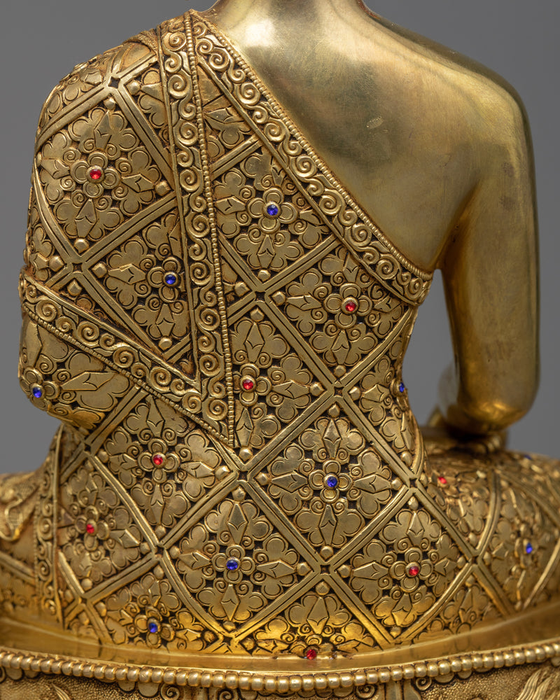 Sacred Mitrugpa Buddha Gilt Statue | 24K Gold Gilded Emblem of Patience