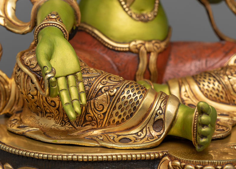 Spiritual Green Tara Sculpture | Serene Vision of Compassion