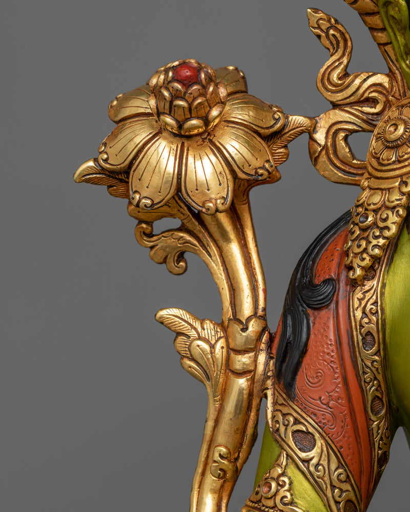 Spiritual Green Tara Sculpture | Serene Vision of Compassion