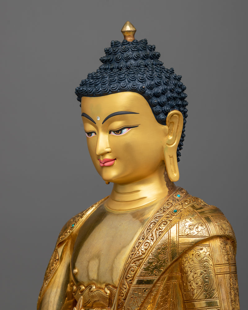 Healing Medicine Buddha Statue | Gold Gilded Beacon of Well-being