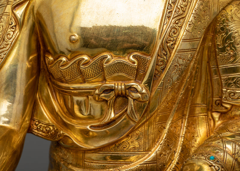 Healing Medicine Buddha Statue | Gold Gilded Beacon of Well-being