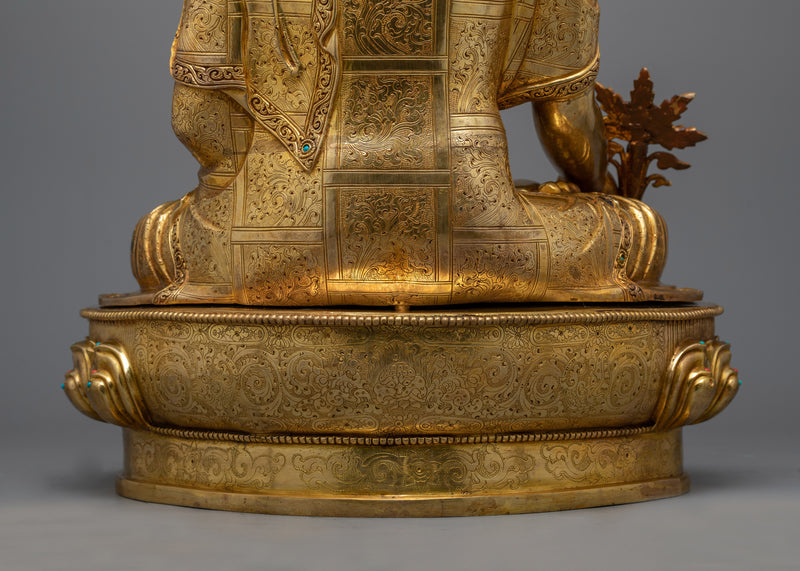 Healing Medicine Buddha Statue | Gold Gilded Beacon of Well-being