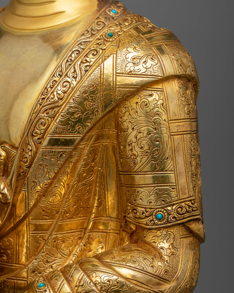 Healing Medicine Buddha Statue | Gold Gilded Beacon of Well-being