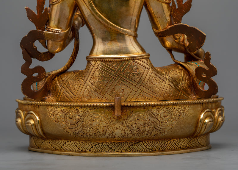 Green Tara Copper Sculpture | Embodiment of Active Compassion