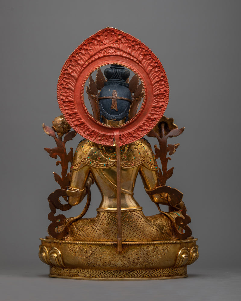 Green Tara Copper Sculpture | Embodiment of Active Compassion