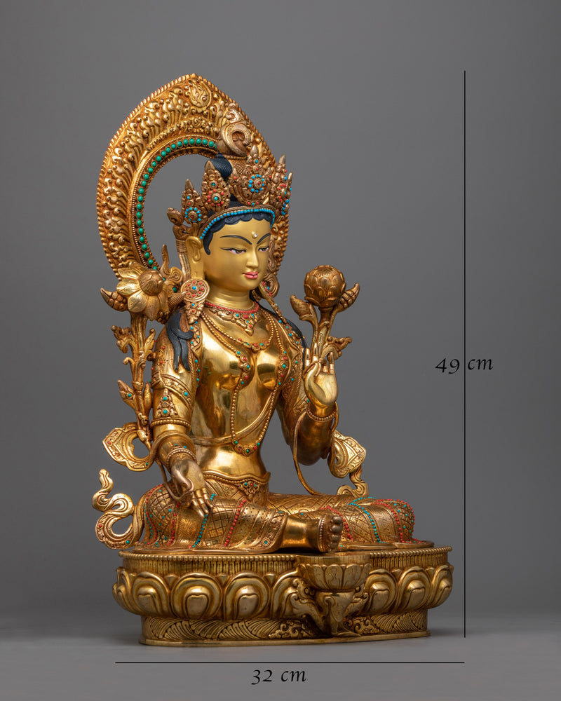 green-tara-copper-sculpture