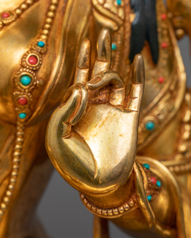 Green Tara Copper Sculpture | Embodiment of Active Compassion