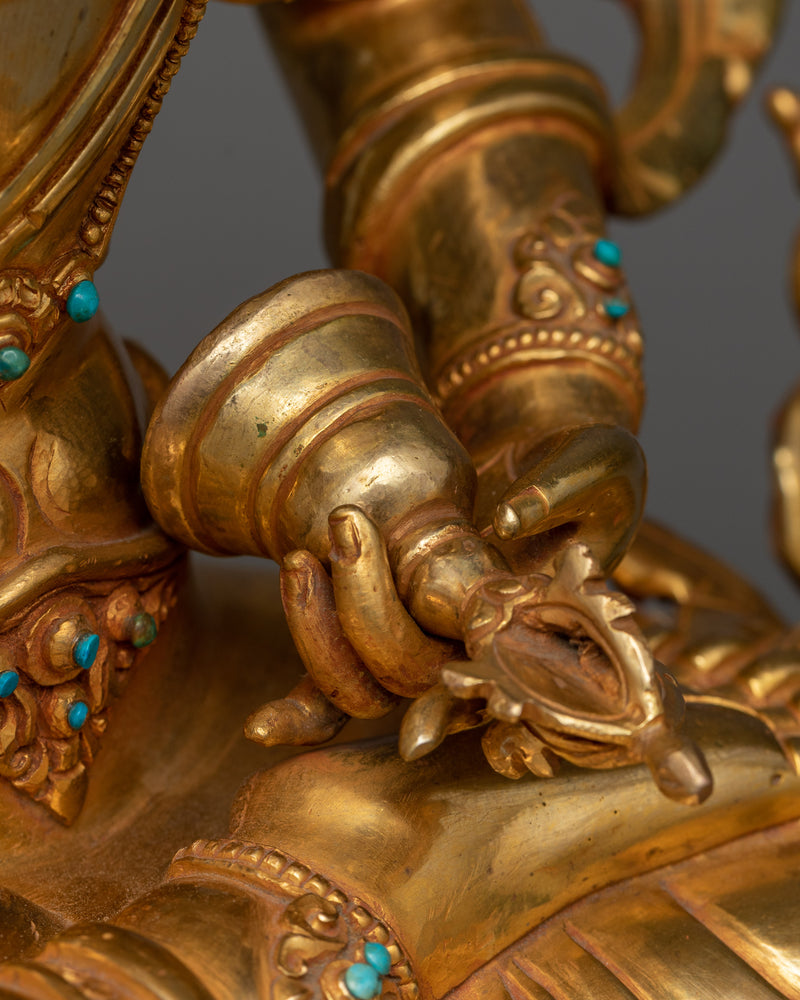 Vajrasattva Meditation Statue | 24K Gold Gilded Symbol of Purification