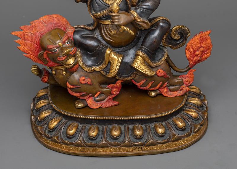 Dorje Legpa Dharma Protector | 24K Gold Gilded Guardian Sculpture