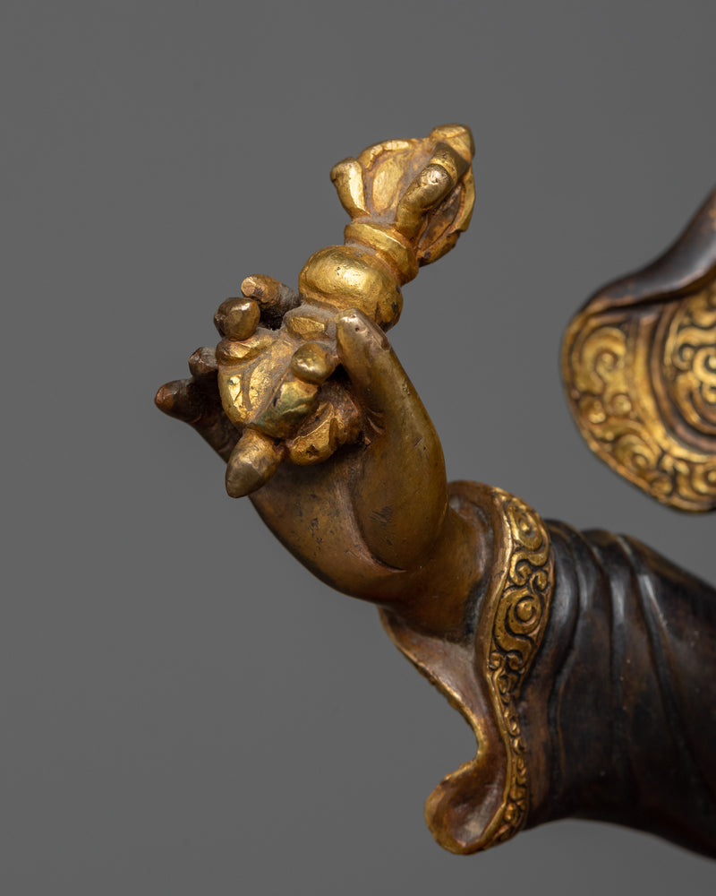 Dorje Legpa Dharma Protector | 24K Gold Gilded Guardian Sculpture