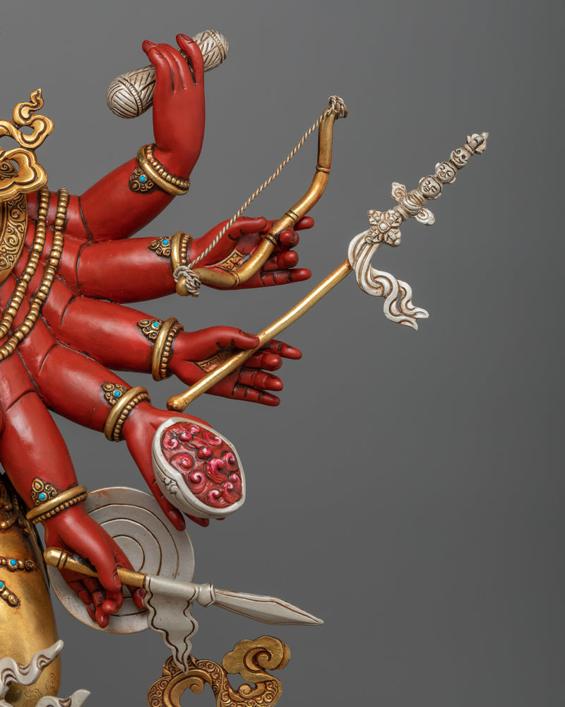 Majestic Red Ganesh | Collector's Pride Statue painted with Hidden Technique