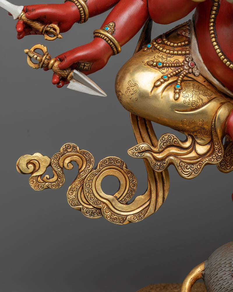 Majestic Red Ganesh | Collector's Pride Statue painted with Hidden Technique