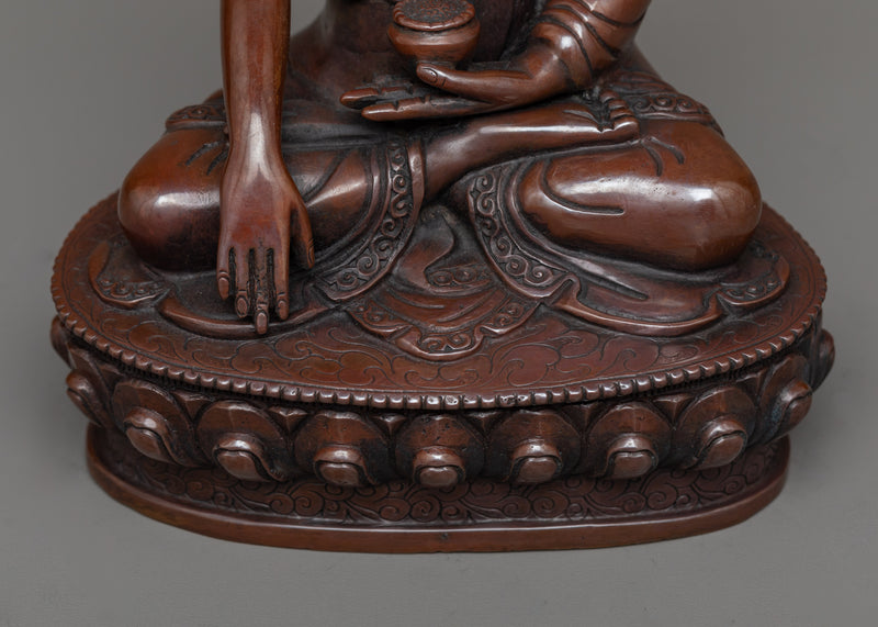 Serene Shakyamuni Buddha Oxidized Sculpture | A Symbol of Enlightenment and Peace