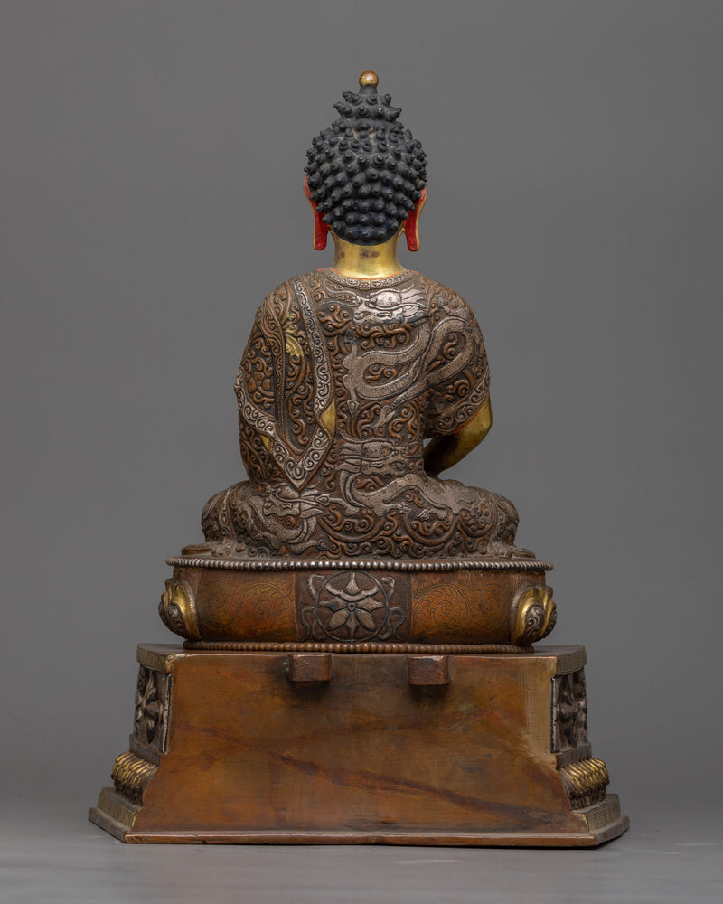 Divine Buddha Amitabha Sculpture on Lotus Throne | A Beacon of Infinite Light