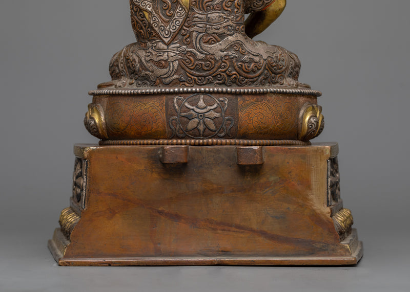 Divine Buddha Amitabha Sculpture on Lotus Throne | A Beacon of Infinite Light