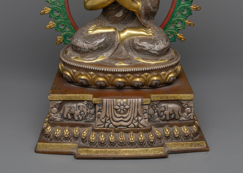 Buddha Vairocana: The Cosmic Illuminator | 24K Gold Gilded Sacred Statue