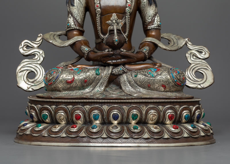 Bodhisattva Aparamita: The Essence of Transcendent Perfection | Silver Plated and Gemstone Statue