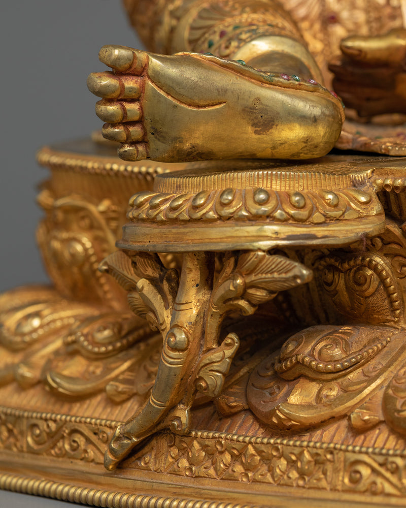 Green Tara: The Compassionate Savior | 24K Gold Gilded Sculpture