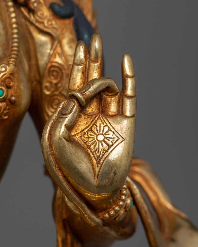 Green Tara: Embodiment of Active Compassion | Traditionally 24K Gold Gilded Statue