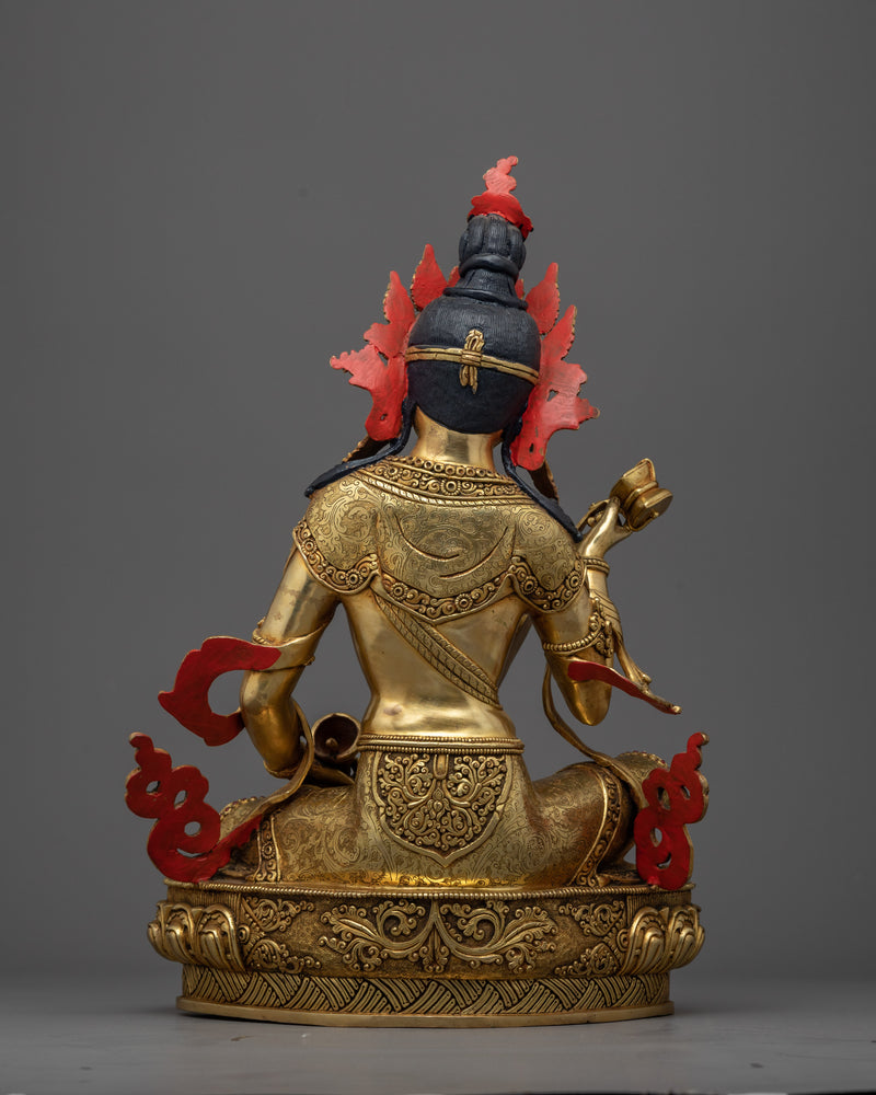 Seated Machig Labdrön Statue | The Enlightened Dakini - 24K Gold Gilded Statue