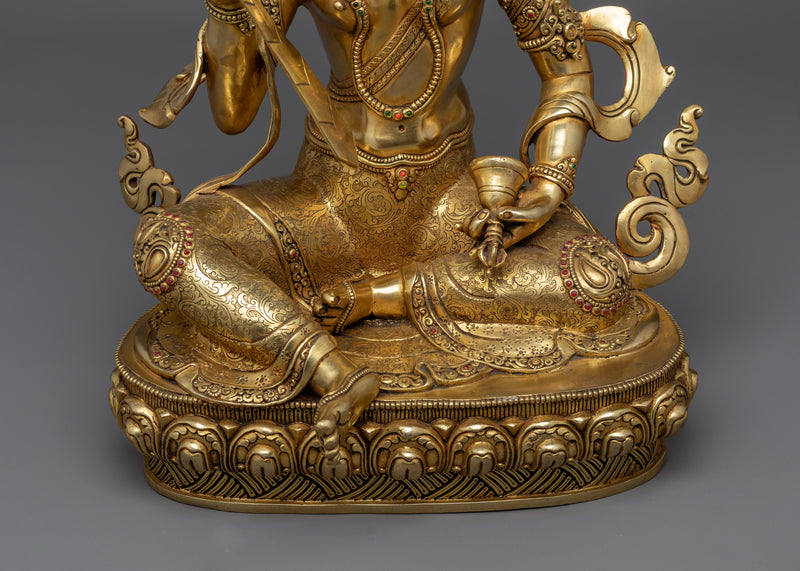 Seated Machig Labdrön Statue | The Enlightened Dakini - 24K Gold Gilded Statue