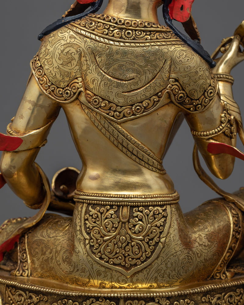 Seated Machig Labdrön Statue | The Enlightened Dakini - 24K Gold Gilded Statue