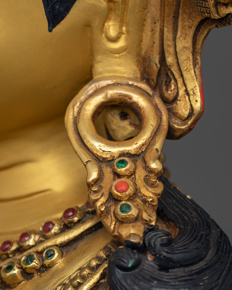 Seated Machig Labdrön Statue | The Enlightened Dakini - 24K Gold Gilded Statue