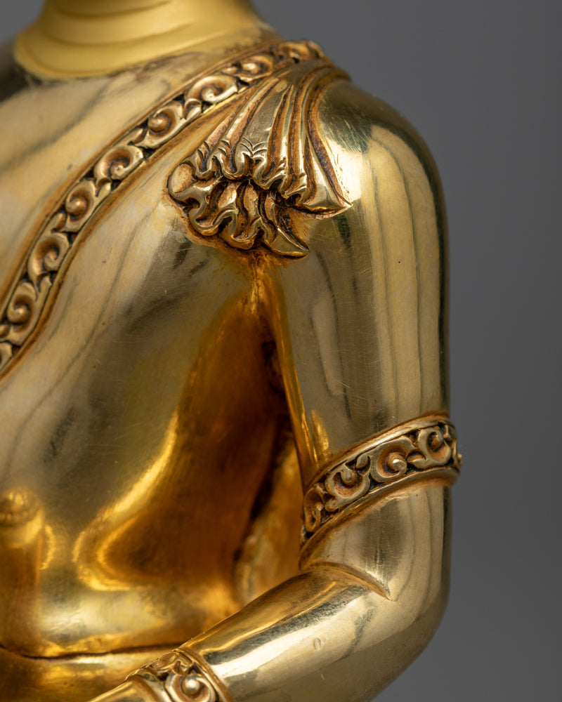 Amitabha Copper Sculpture | The Infinite Light - 24K Gold Gilded Sculpture