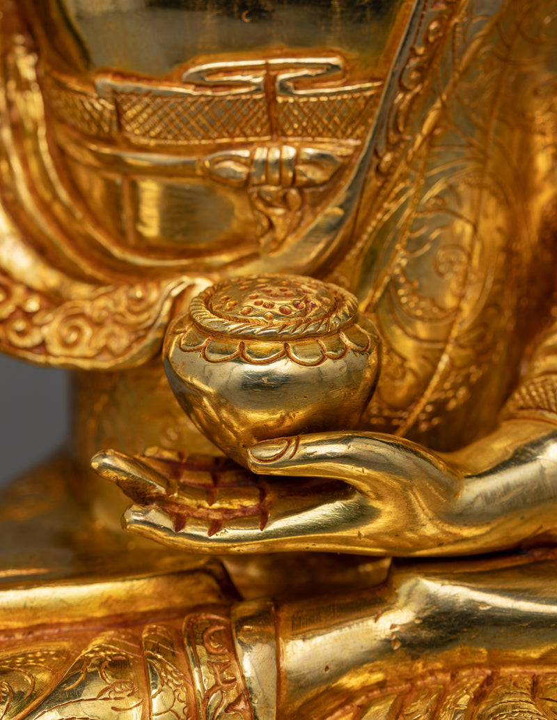 Shakyamuni Sculpture | The Founder of Buddhism - 24K Gold Gilded Sculpture