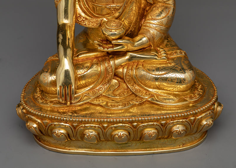 Shakyamuni Sculpture | The Founder of Buddhism - 24K Gold Gilded Sculpture