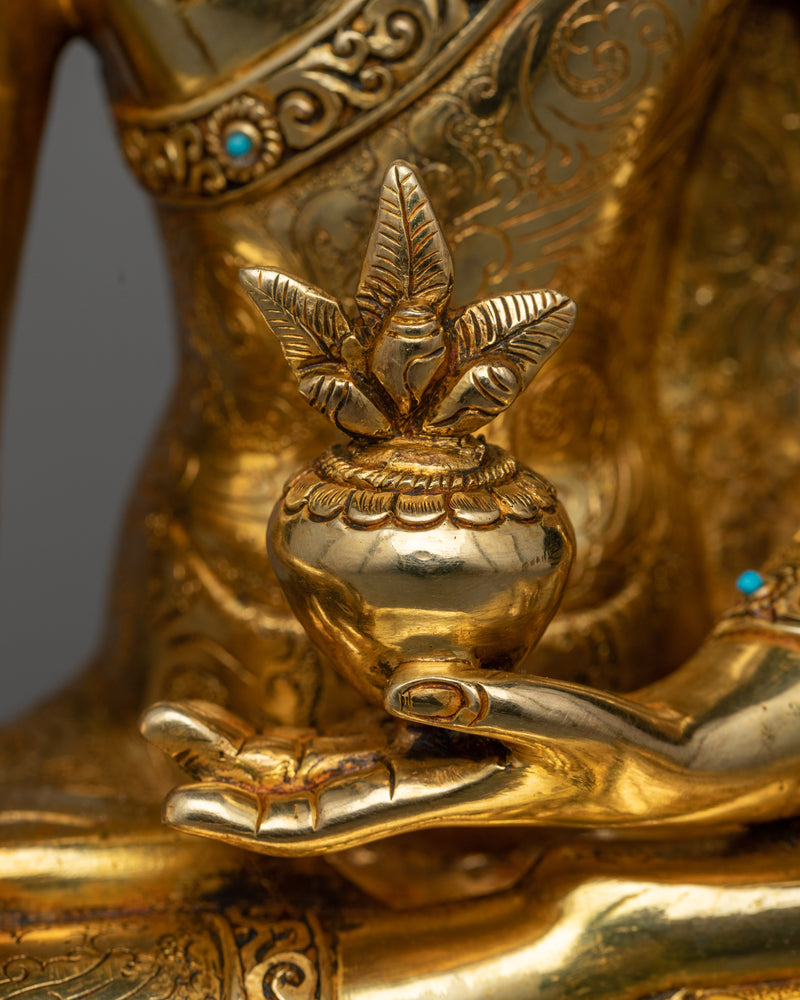 Bhaisajya Guru Buddha: The Healing Master | 24K Gold Gilded Sculpture