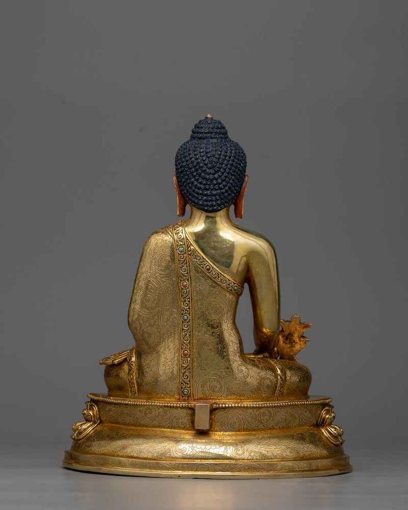 Bhaisajya Guru Buddha: The Healing Master | 24K Gold Gilded Sculpture