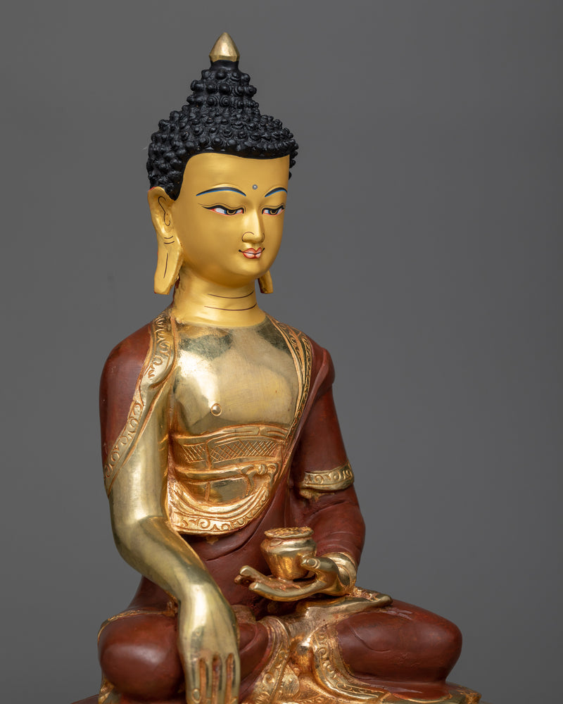 The Shakyamuni Buddha: The Enlightened Sage | 24K Gold Gilded Sculpture