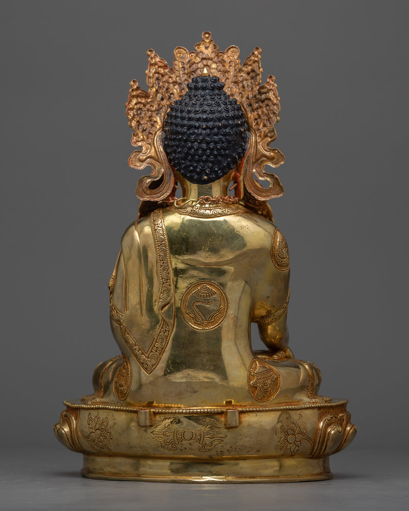 Crown Buddha Shakyamuni Gilt Sculpture | The Enlightened One