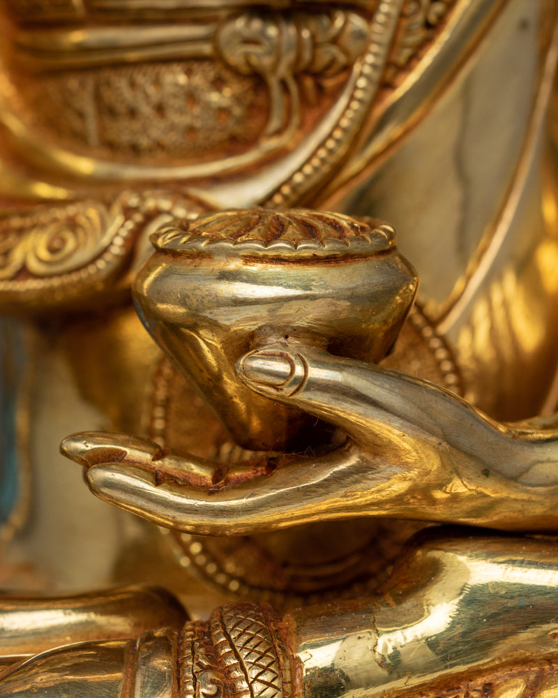 Crown Buddha Shakyamuni Gilt Sculpture | The Enlightened One