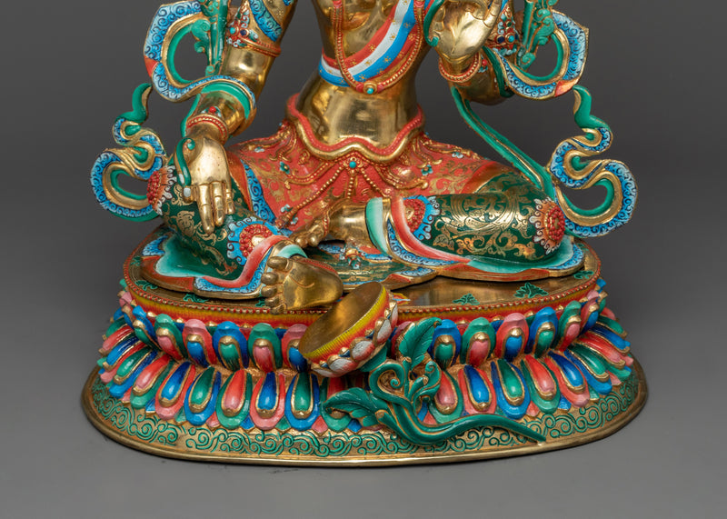 Attractive Green Tara Sculpture | The Compassionate Protector